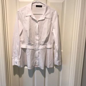 White zip up shirt, never worn